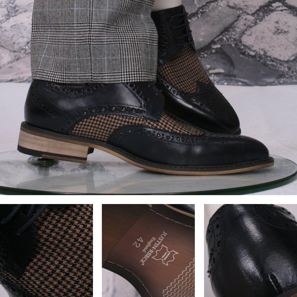 justin reece brown and navy brogue